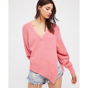 Free People West Coast Asymmetrical Pullover Sweater Pink Women’s Size XS
